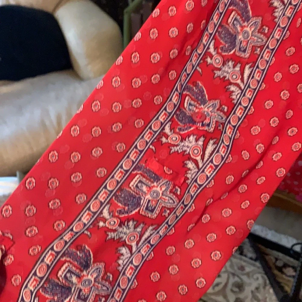 EUC Free people red sheer Button up blouse M - Picture 4 of 6